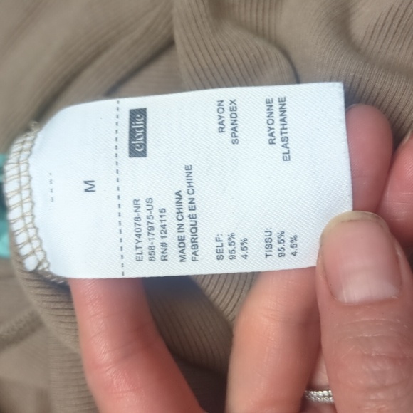 Elodie Taupe V Neck Robbed Bodysuit - Picture 4 of 4